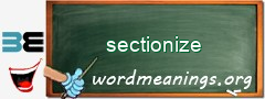 WordMeaning blackboard for sectionize